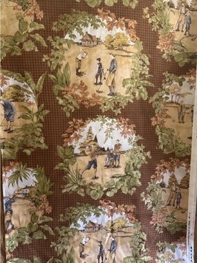 Vintage  cotton golf fabric.  1 1/4 yard